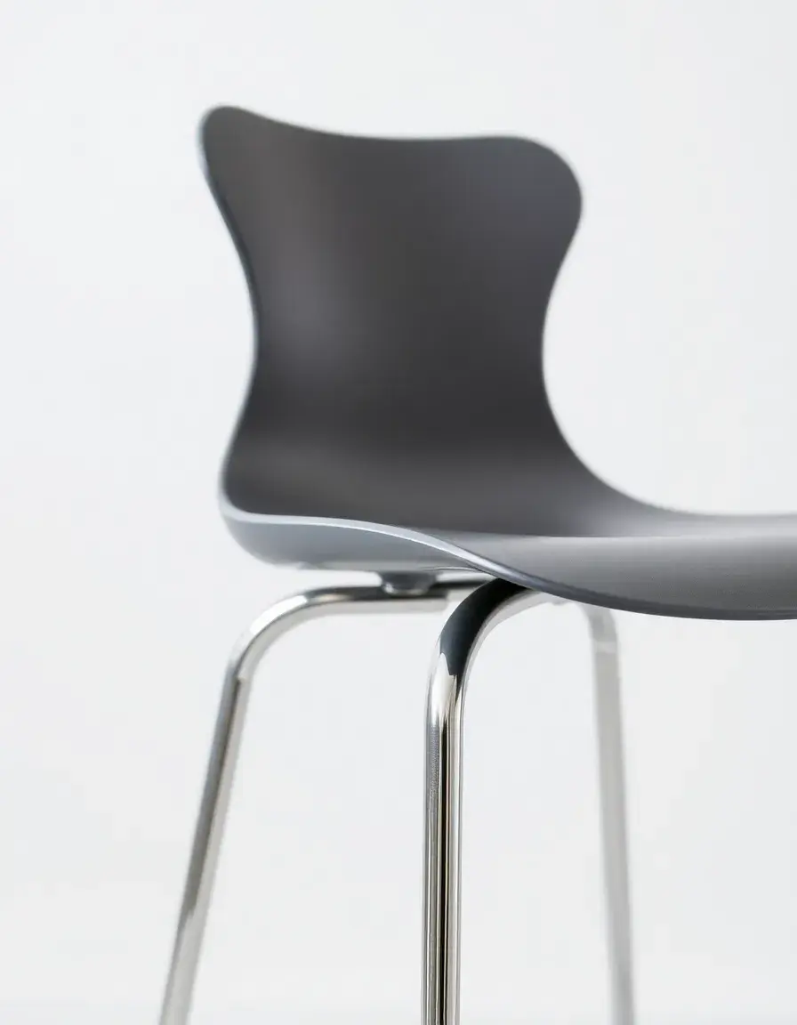 Sgabello moderno con schienale e gambe cromate per isola cucina