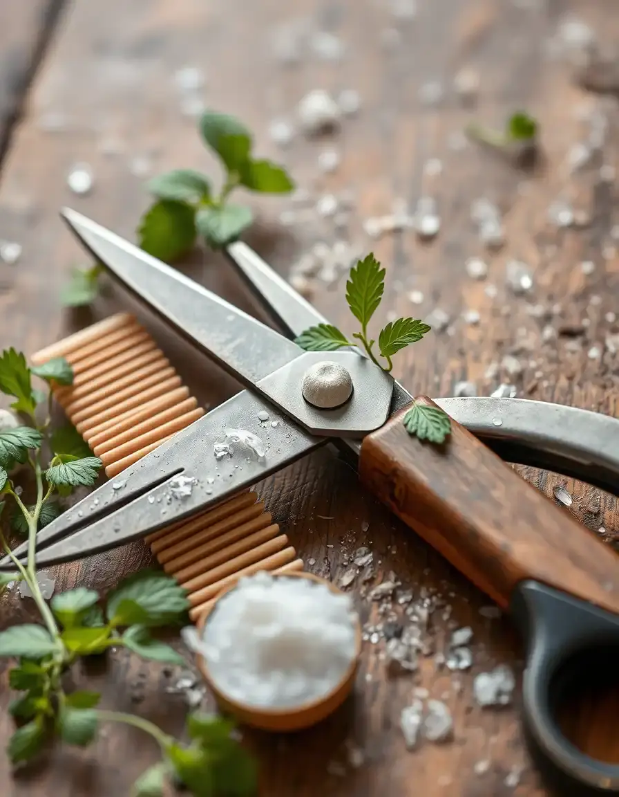 Forbici per erbe aromatiche a più lame con pettine di pulizia