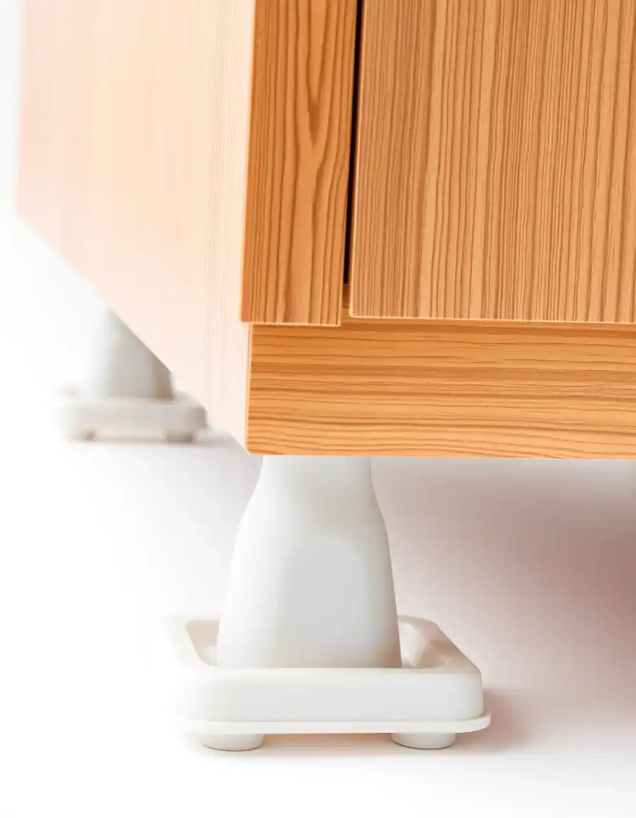 Furniture Sliders in plastica per mobili cucina su sfondo bianco