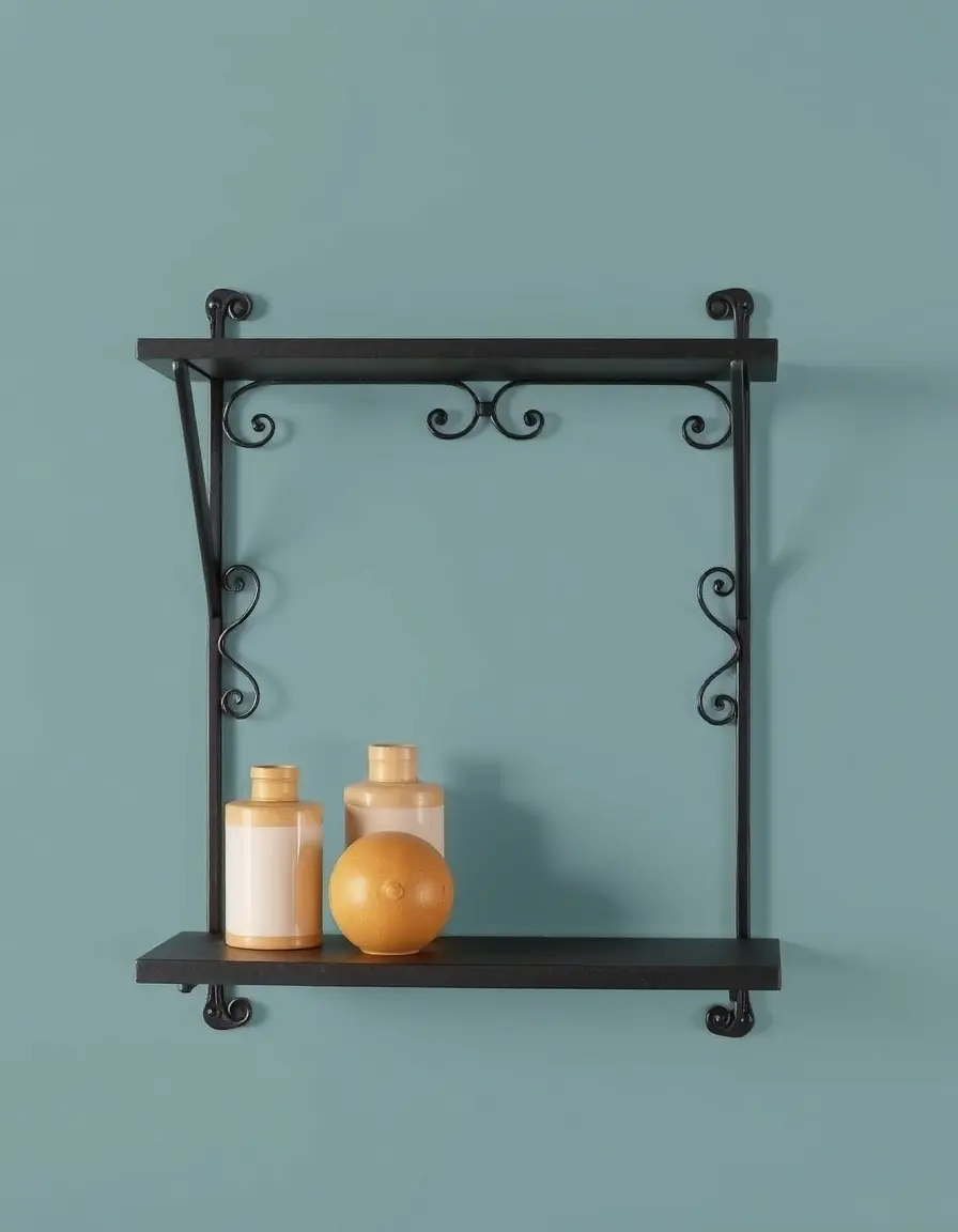 Supporti decorativi per mensole in ferro nero per cucina senza pensili