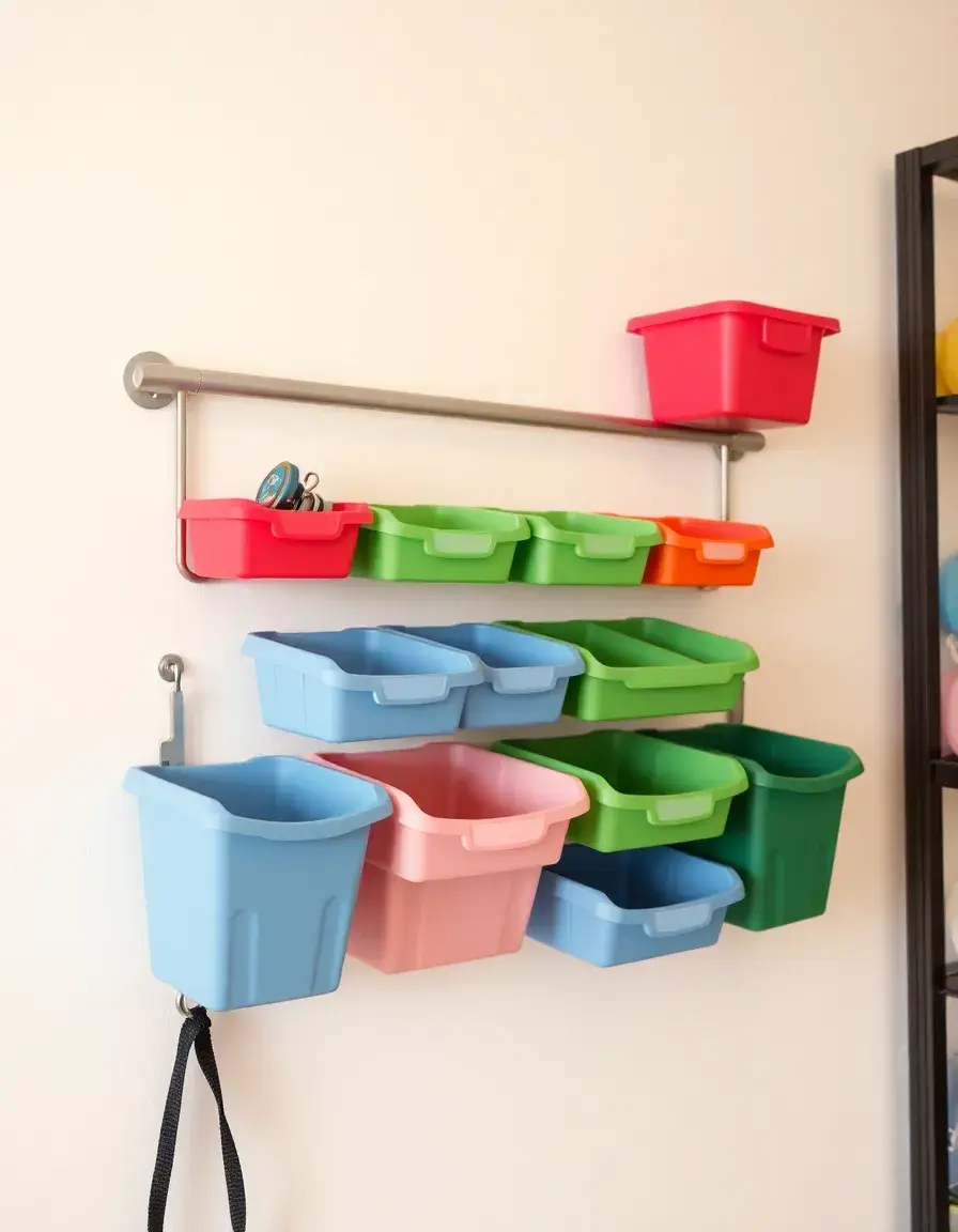 Binario organizzatore da parete con contenitori per cucina