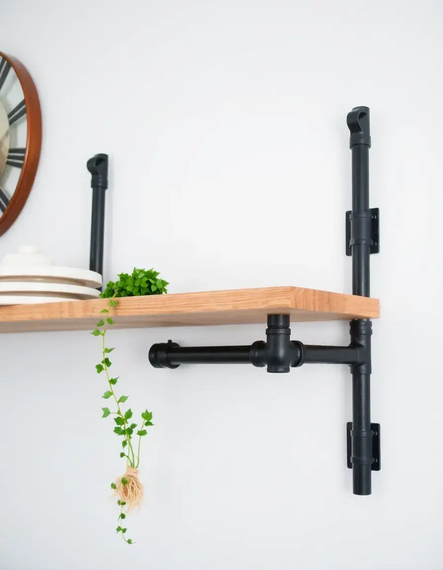 Pipe Shelf Bracket black iron industrial style