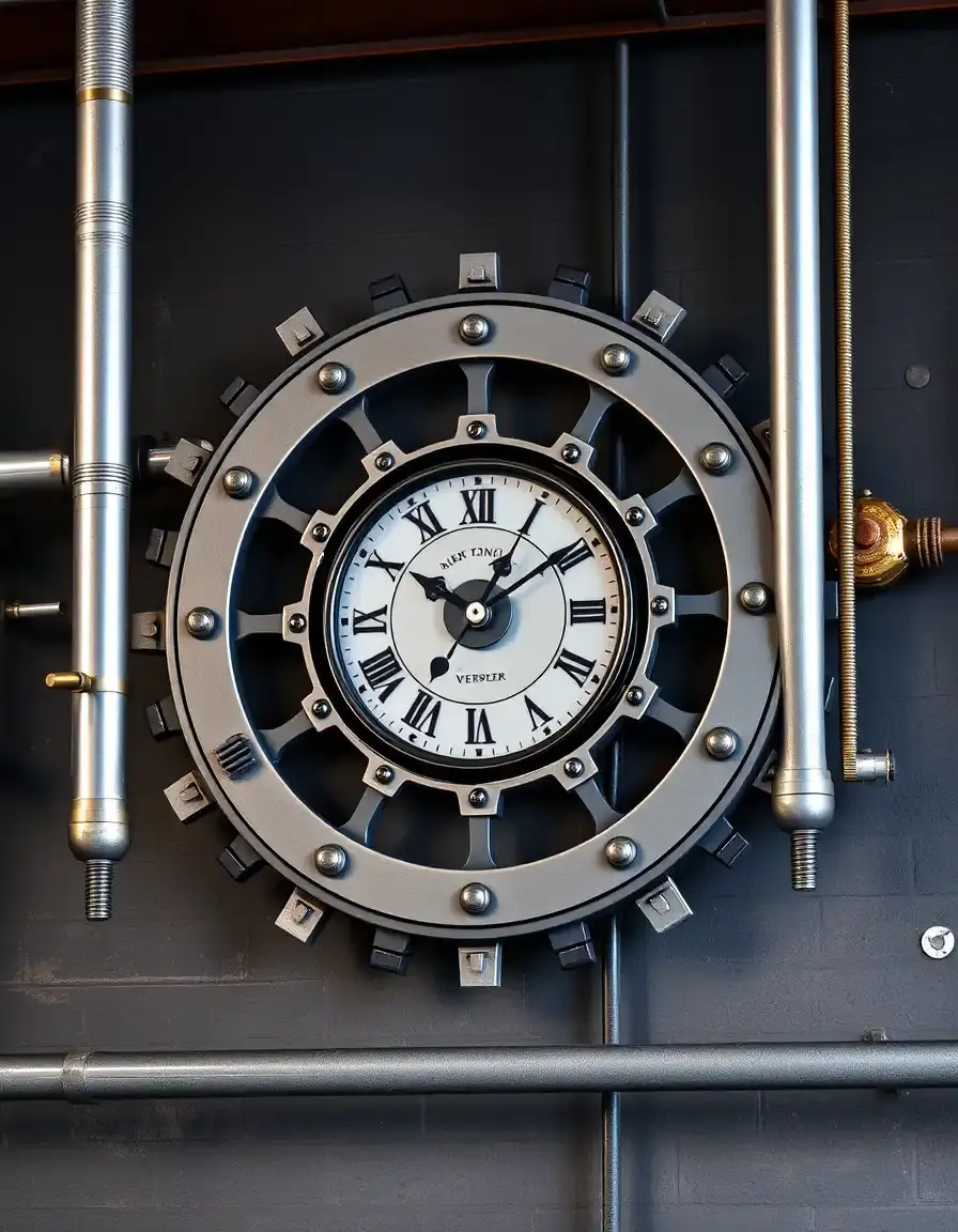 Gear Wall Clock large industrial