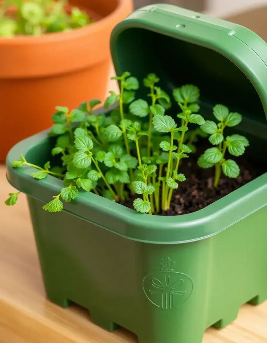 Vaso auto-irrigante per erbe aromatiche da cucina