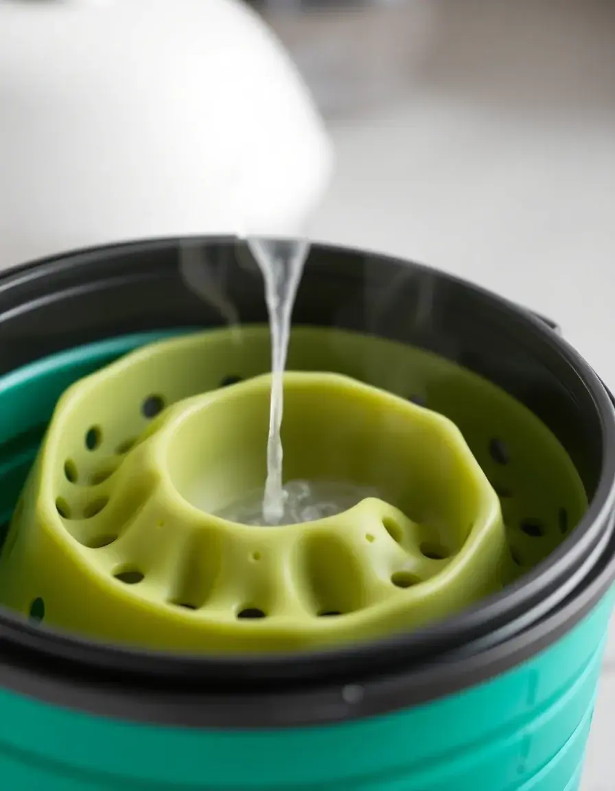 Cestello per cottura al vapore in silicone pieghevole
