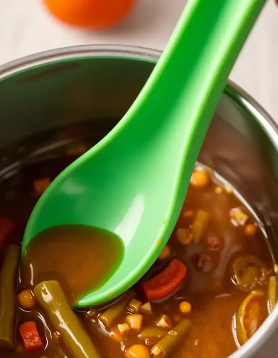 Cucchiaio in silicone verde resistente al calore per mescolare