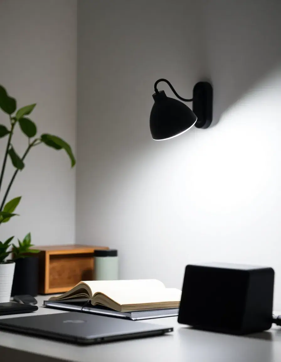 Luce LED con clip per piano di lavoro cucina su sfondo bianco