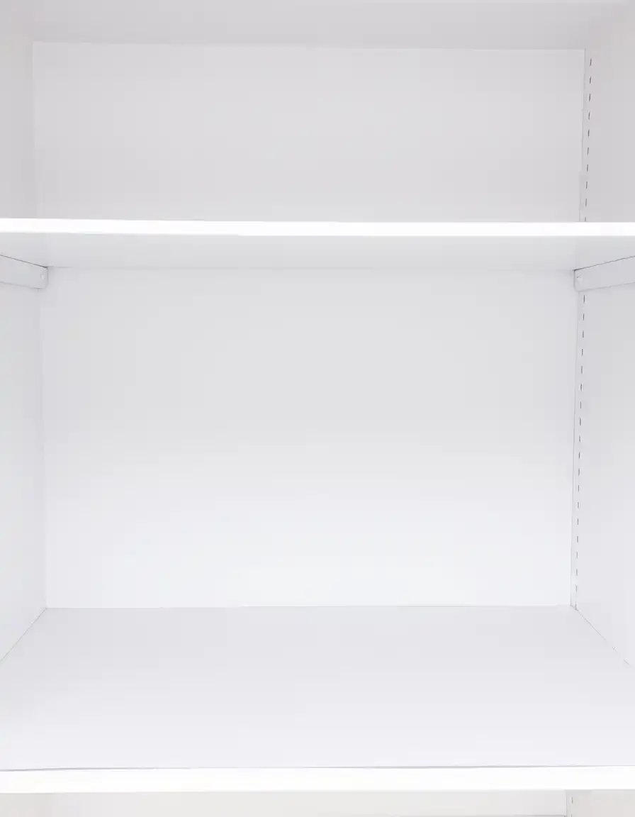 Rotolo di rivestimento antiscivolo trasparente per ripiani su sfondo bianco