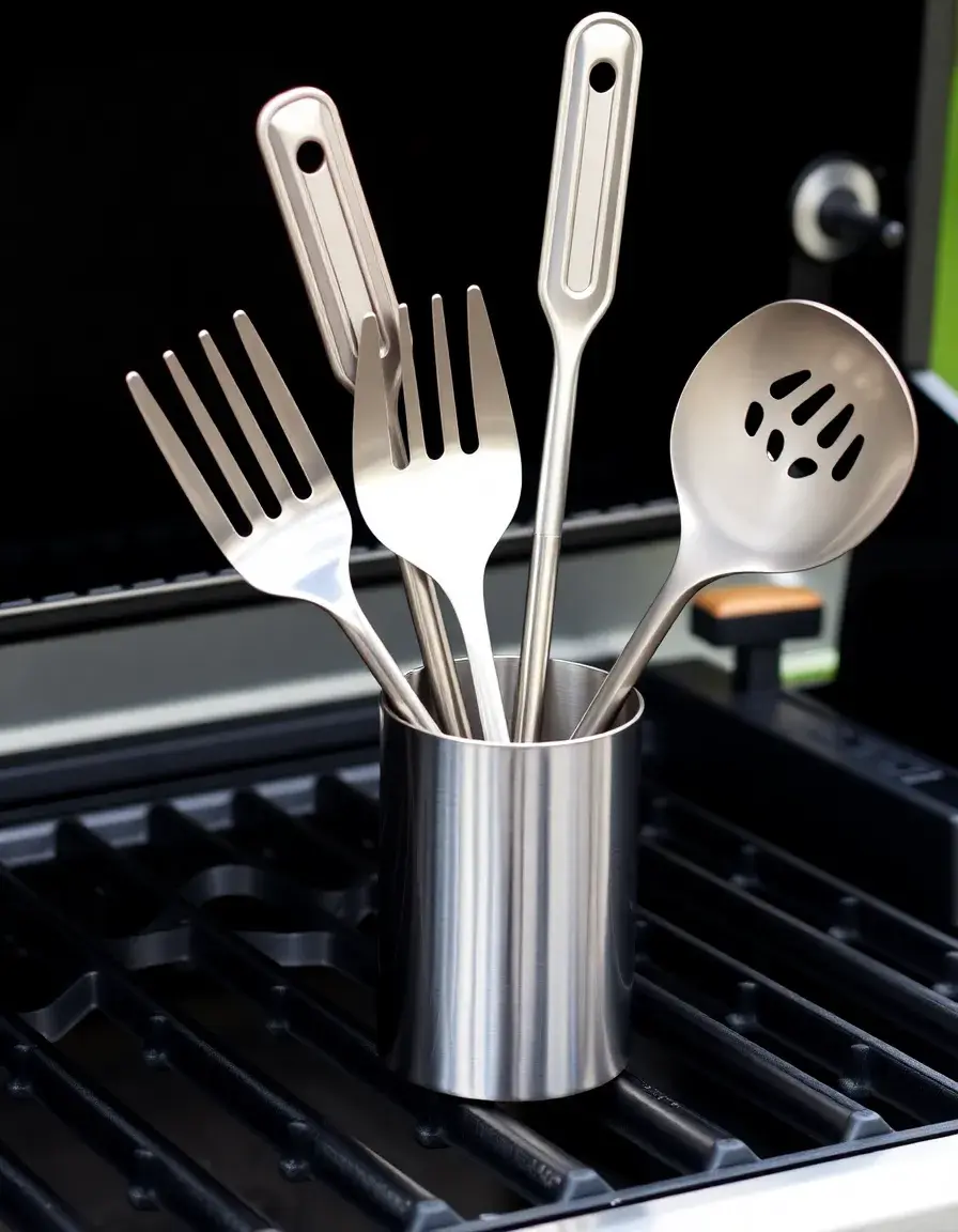 Supporto magnetico per utensili da grill in acciaio inox