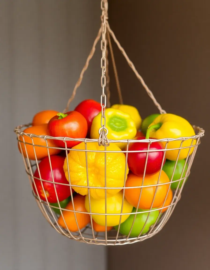 Basket Produce Wire cesto appeso in rete per frutta e verdura