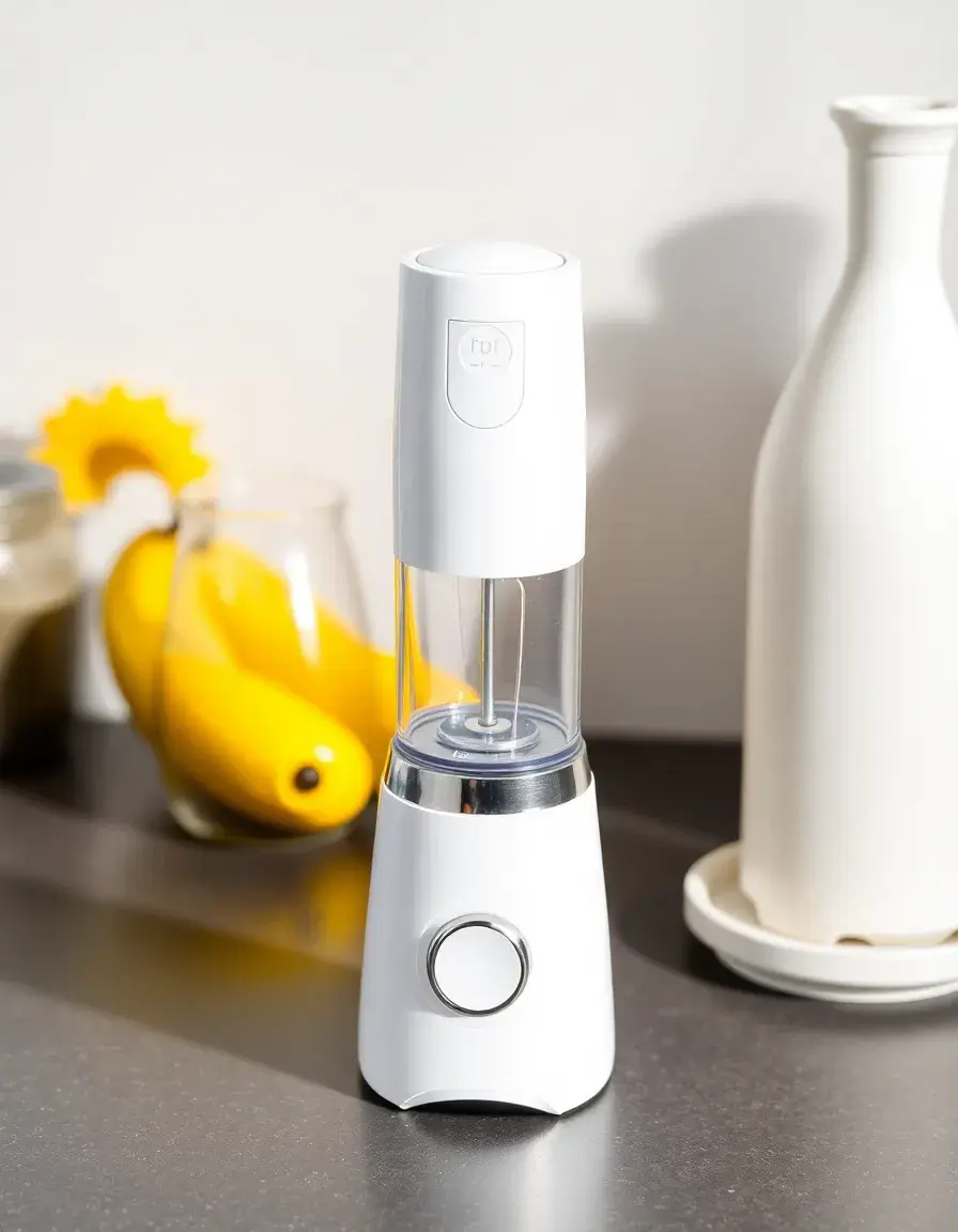 Compact Blender Mini bianco su bancone cucina moderna