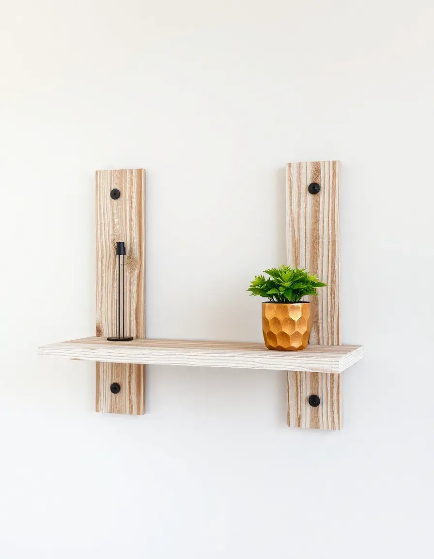 Mensola in legno bianco decapato stile shabby chic
