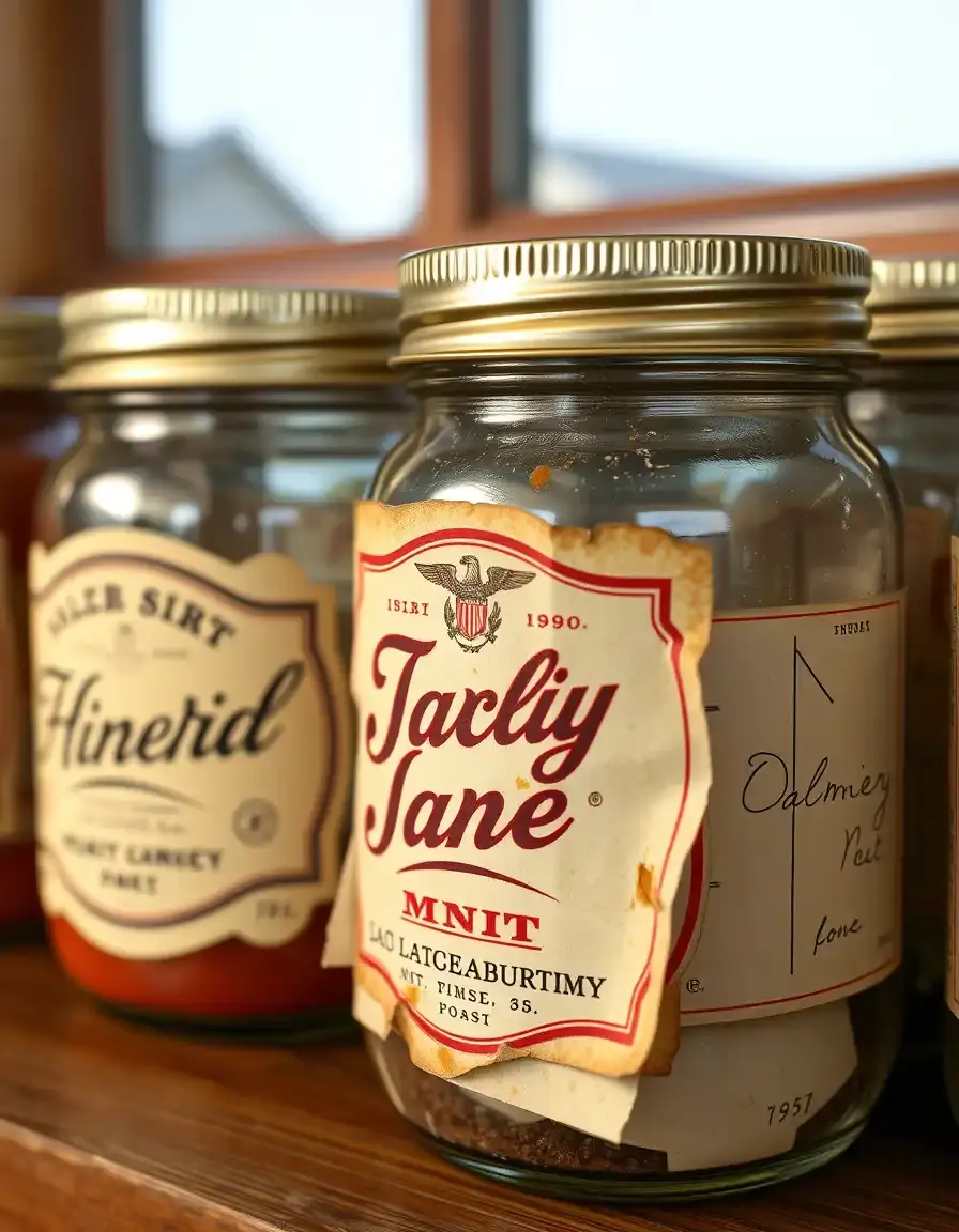 Etichette vintage per barattoli di vetro cucina