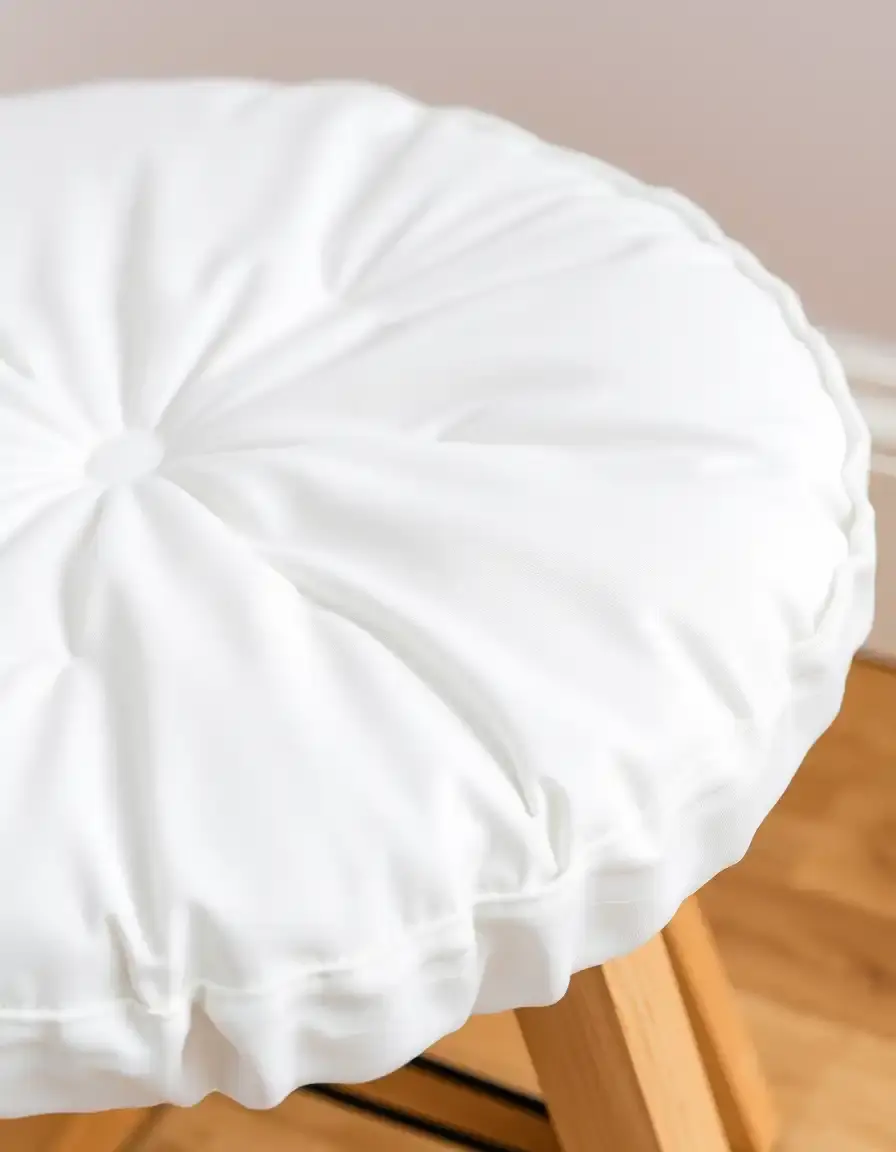 Copertura elastica bianca per sgabello tondo da cucina
