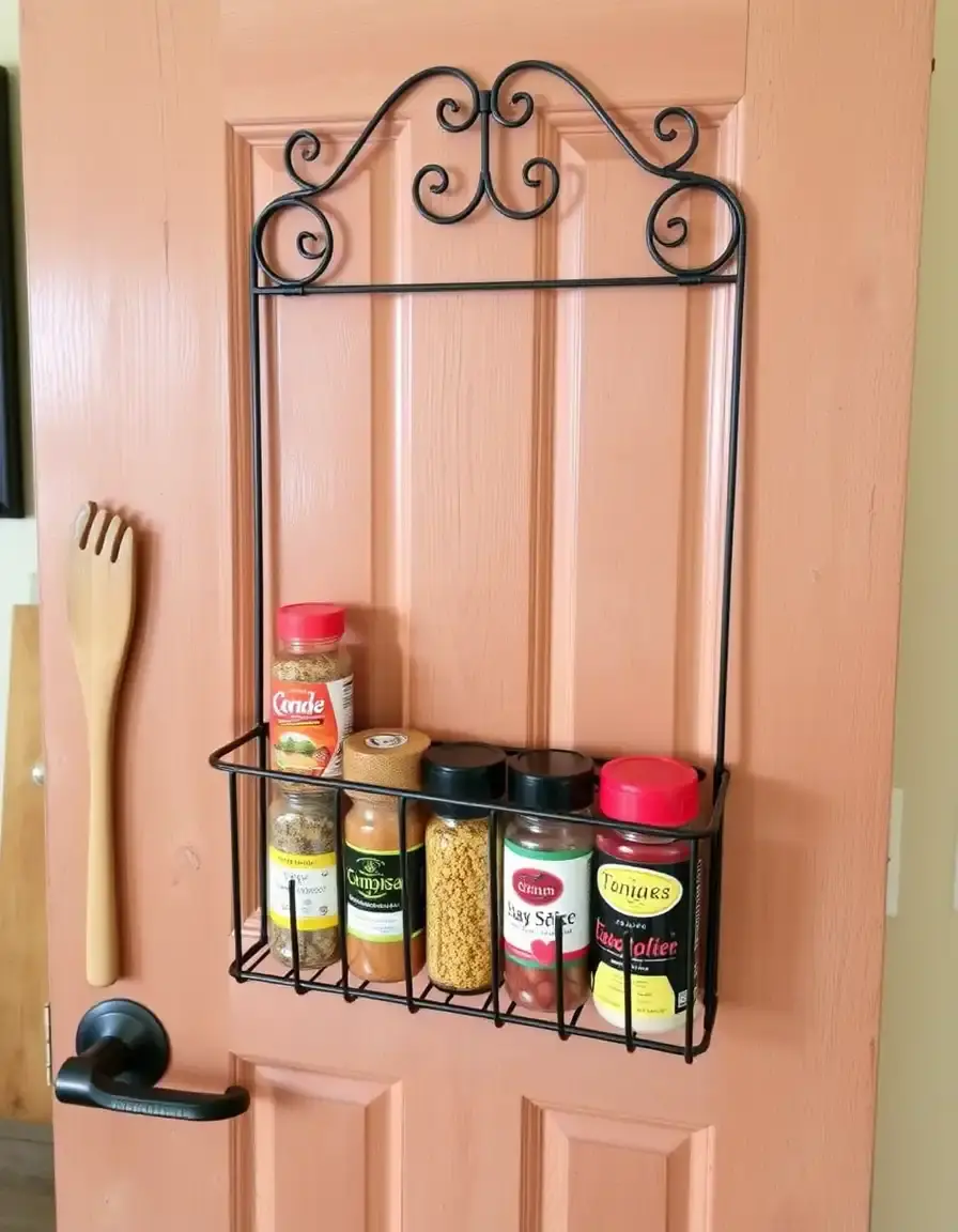 Door Spice Rack portaspezie da porta in metallo per dispensa per cucina
