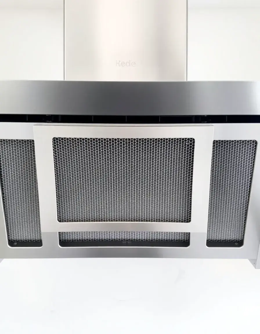 Range Hood Filter in alluminio installato in una cappa da cucina