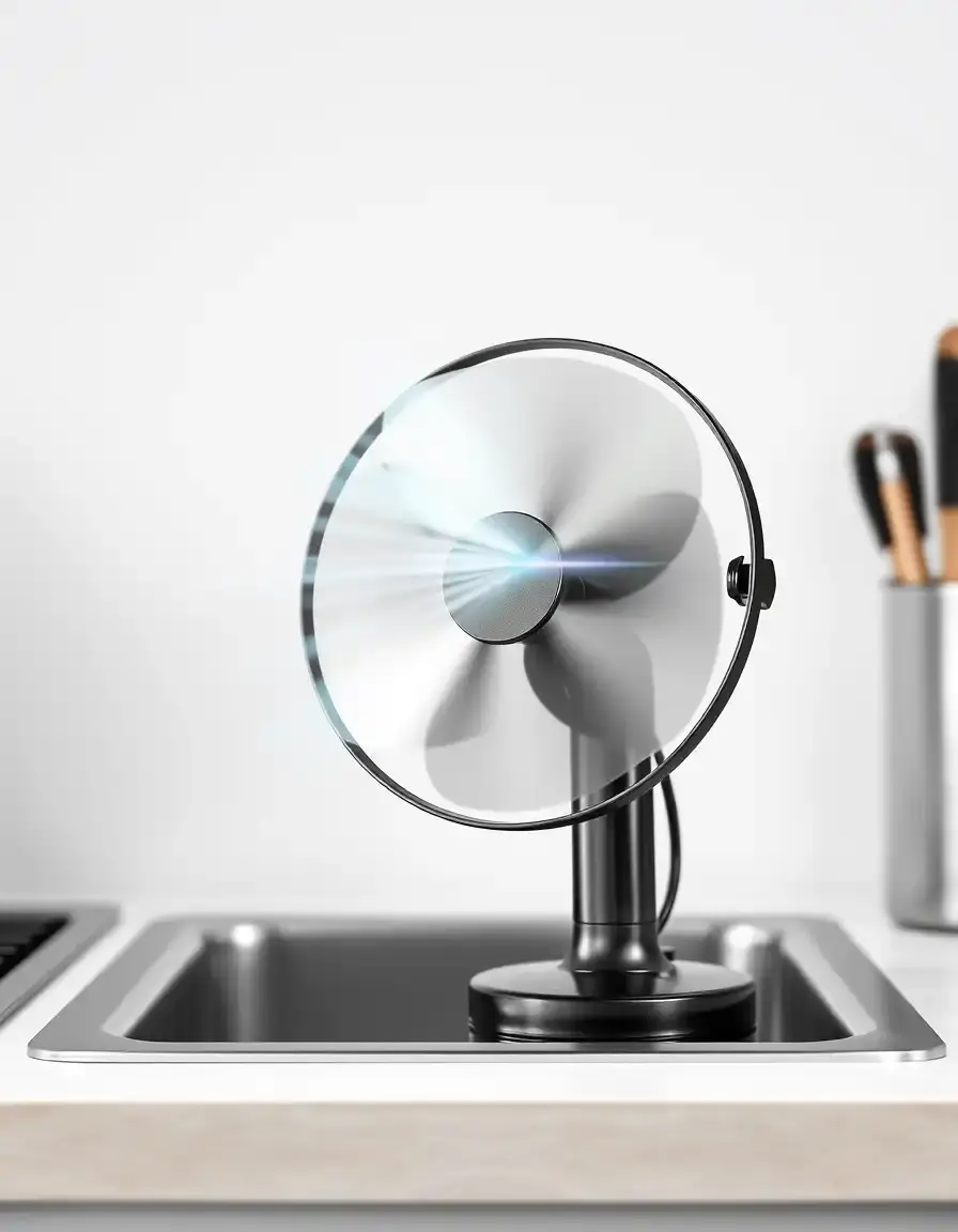 Ventilatore da cucina con clip e ricarica USB