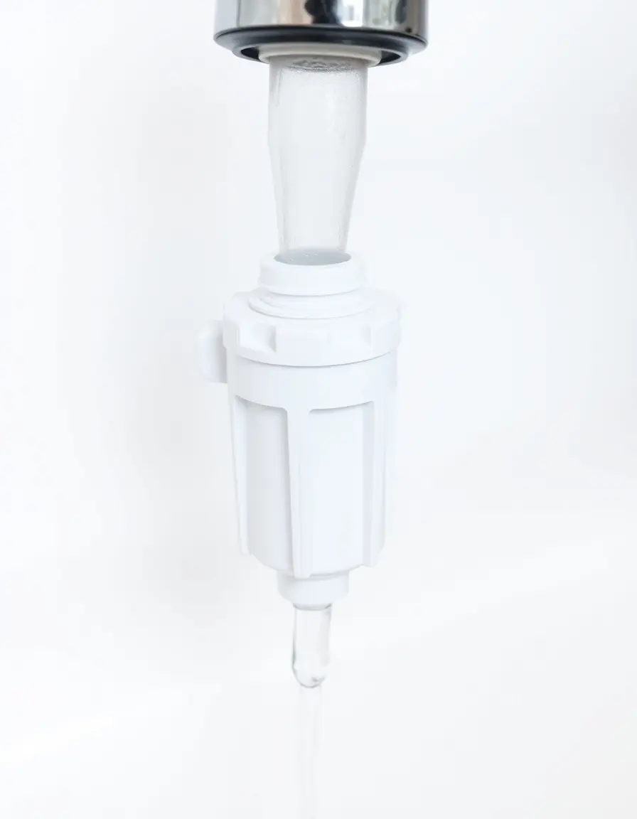 Adattatore filtro per rubinetto cucina in plastica bianca