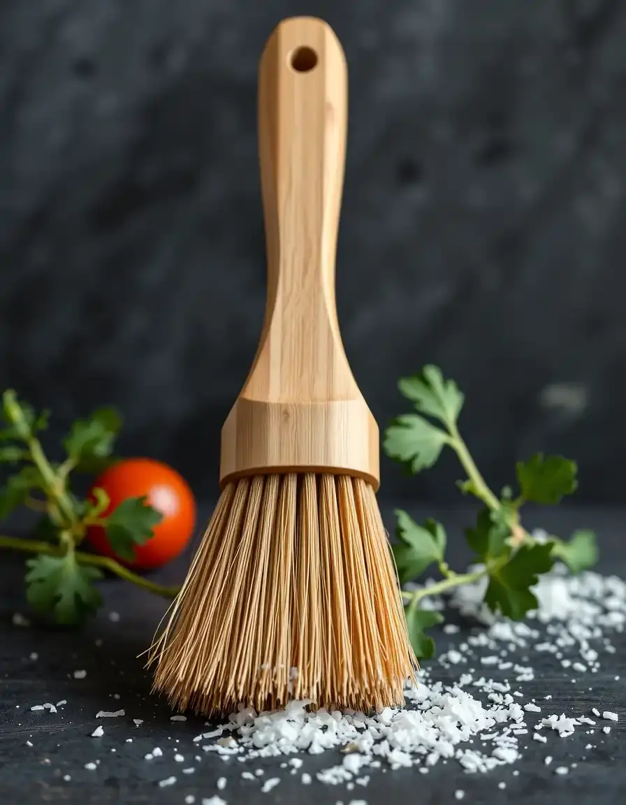 Spazzola per verdure con setole morbide e manico in bambù