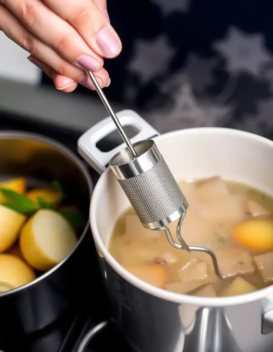 Infusore per erbe aromatiche in acciaio inox per pentole