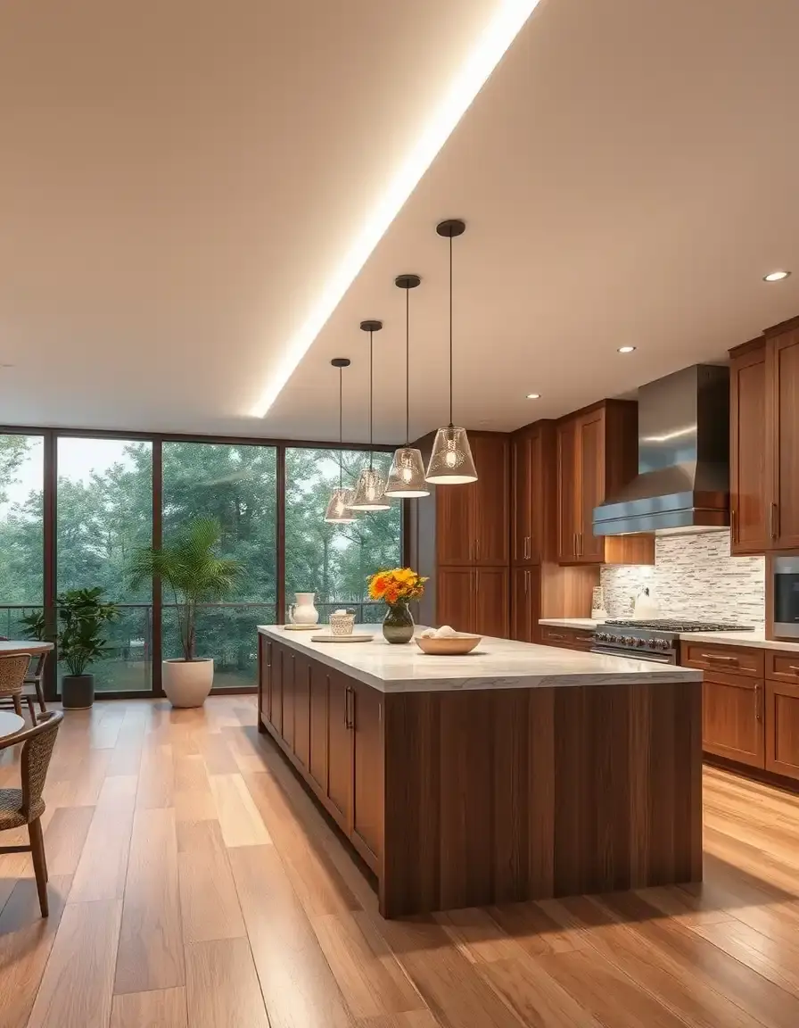 Lampada a sospensione LED lineare moderna per isola cucina
