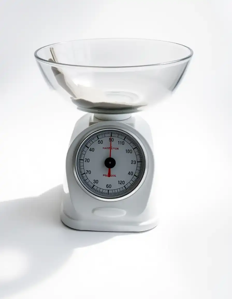 Analog Scale bianca con ciotola integrata stile retrò