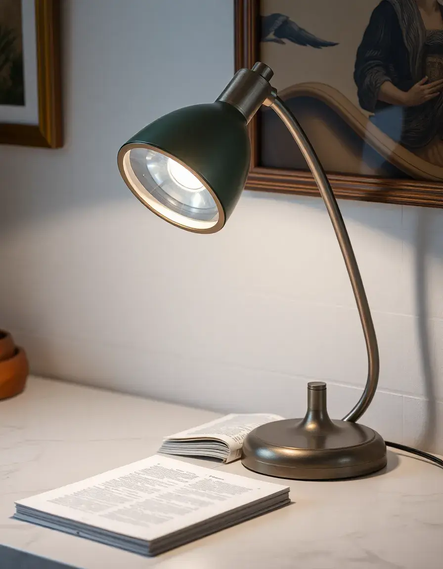 Lampada da bancone con lente d'ingrandimento per lettura ricette