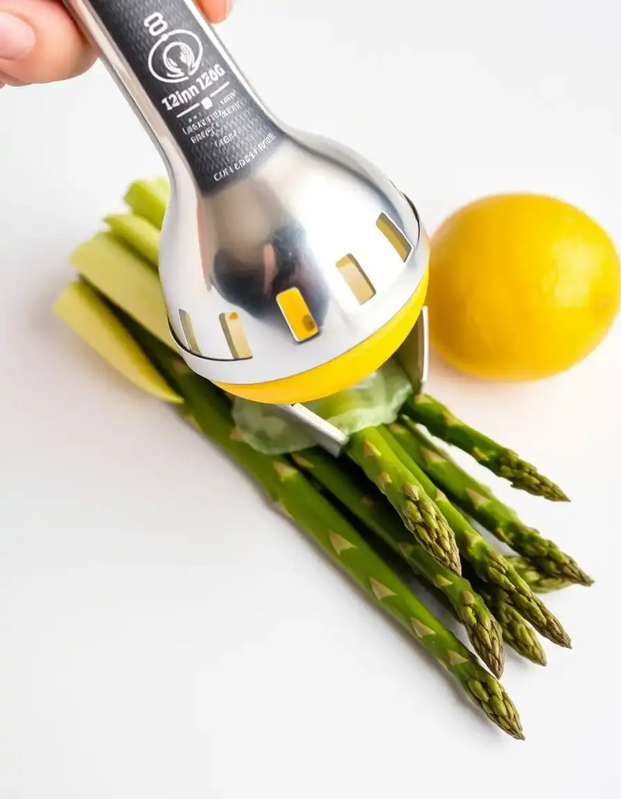 Spremiagrumi manuale in metallo giallo per condire asparagi