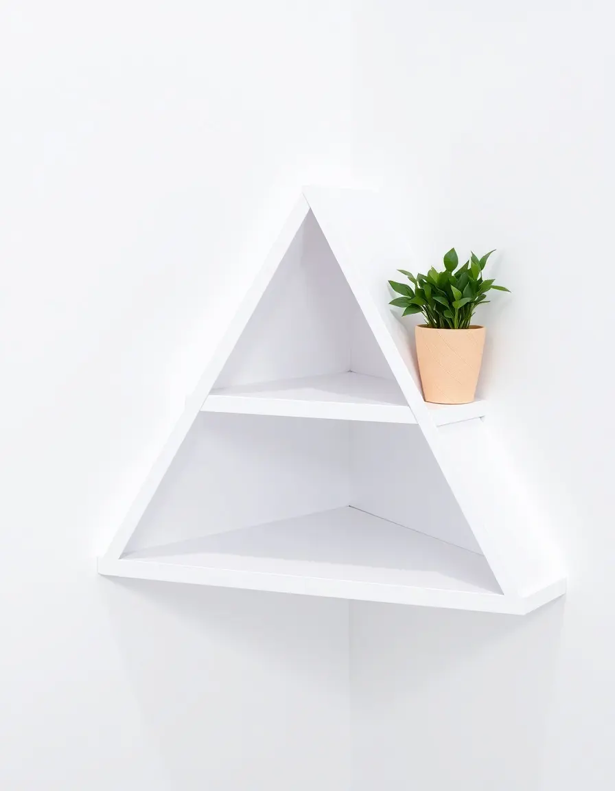 Organizer scaffale angolare a triangolo in plastica bianca per cucina angolare