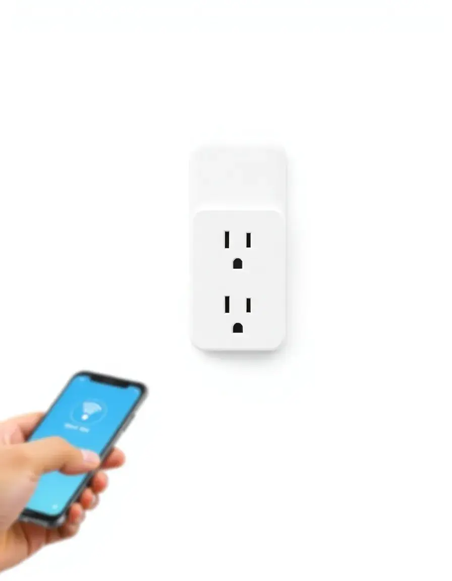 Presa intelligente WiFi bianca per elettrodomestici in cucine moderne con isola