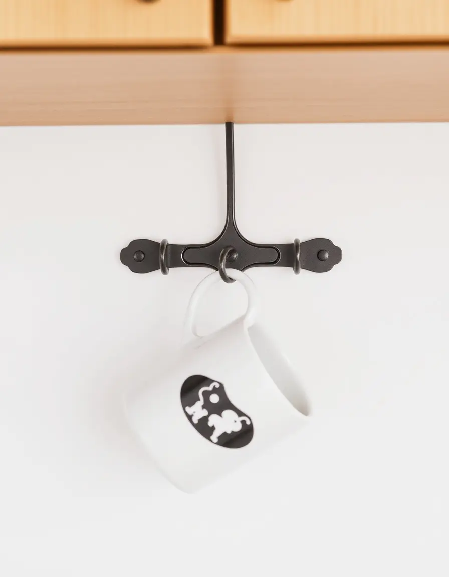 Gancio sottopensile in metallo per tazze e mug