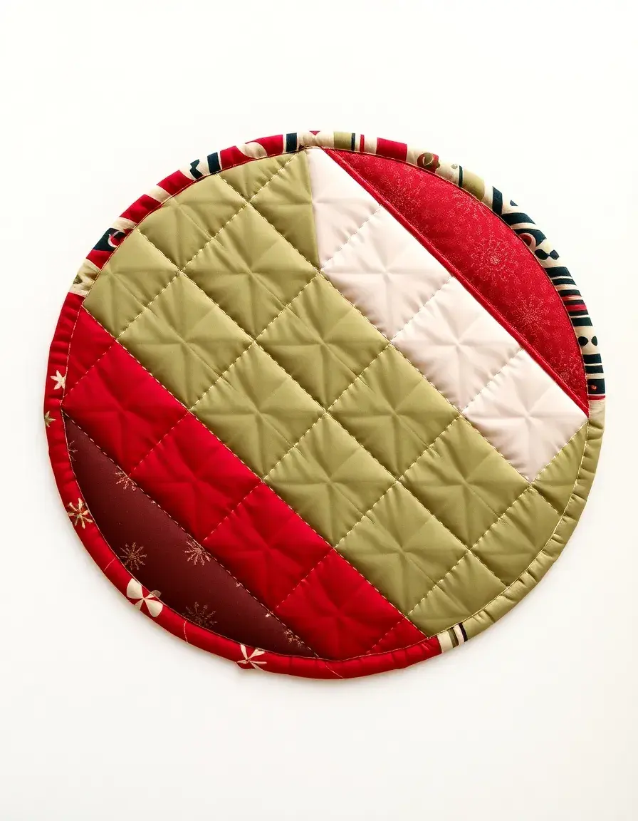 Fabric hot pad trivet quilted on top