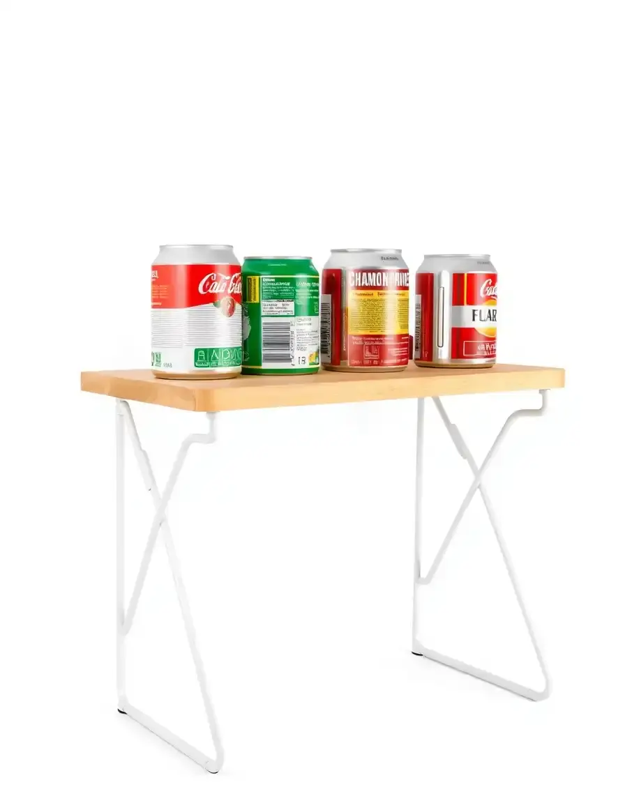 Alzatina cucina shelf riser in metallo bianco per lattine