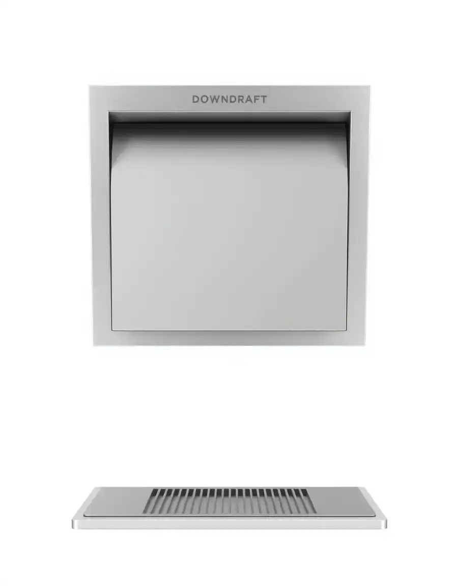 Sistema di ventilazione downdraft a scomparsa in acciaio inox