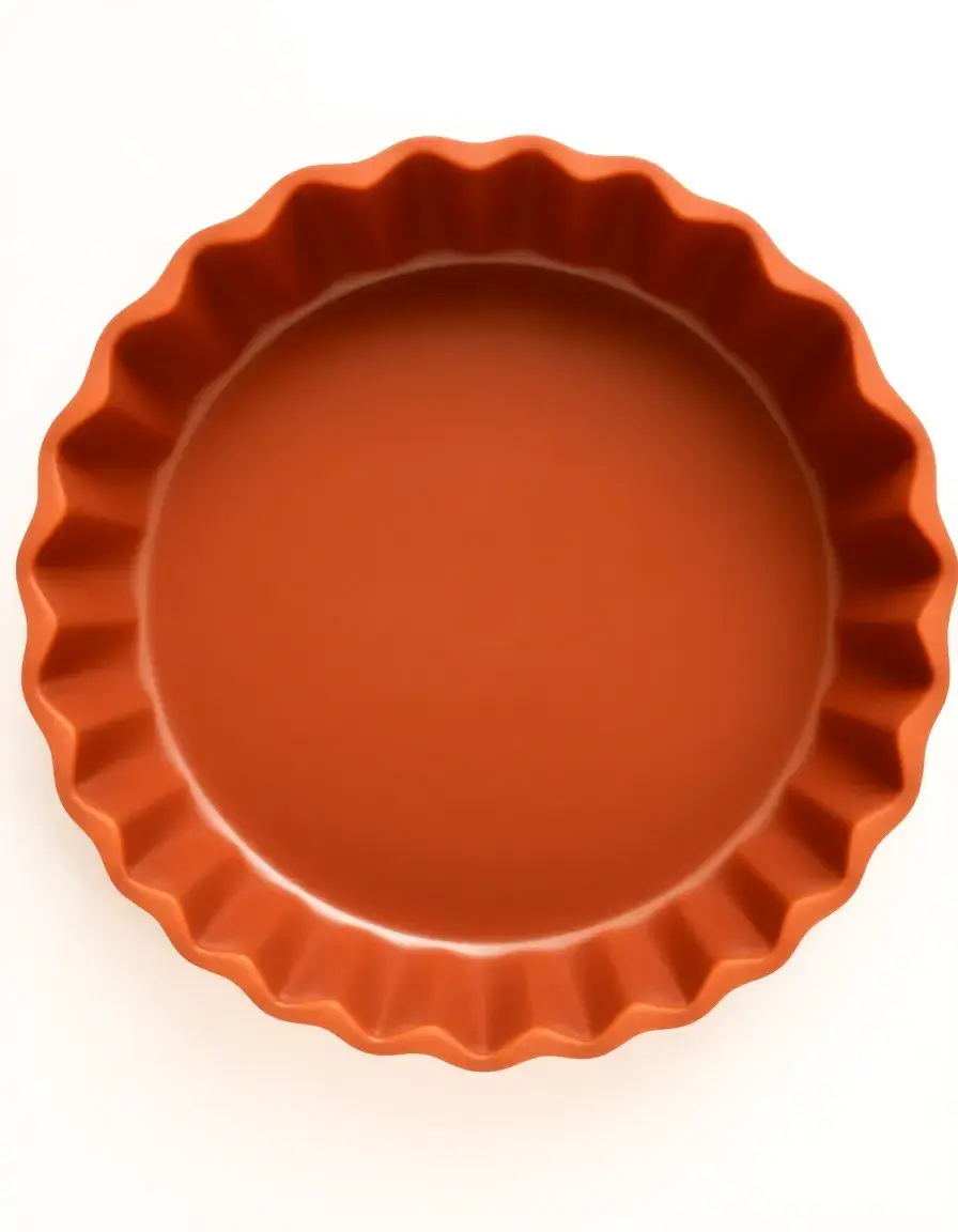 Stampo in silicone arancione per torta di zucca su sfondo bianco