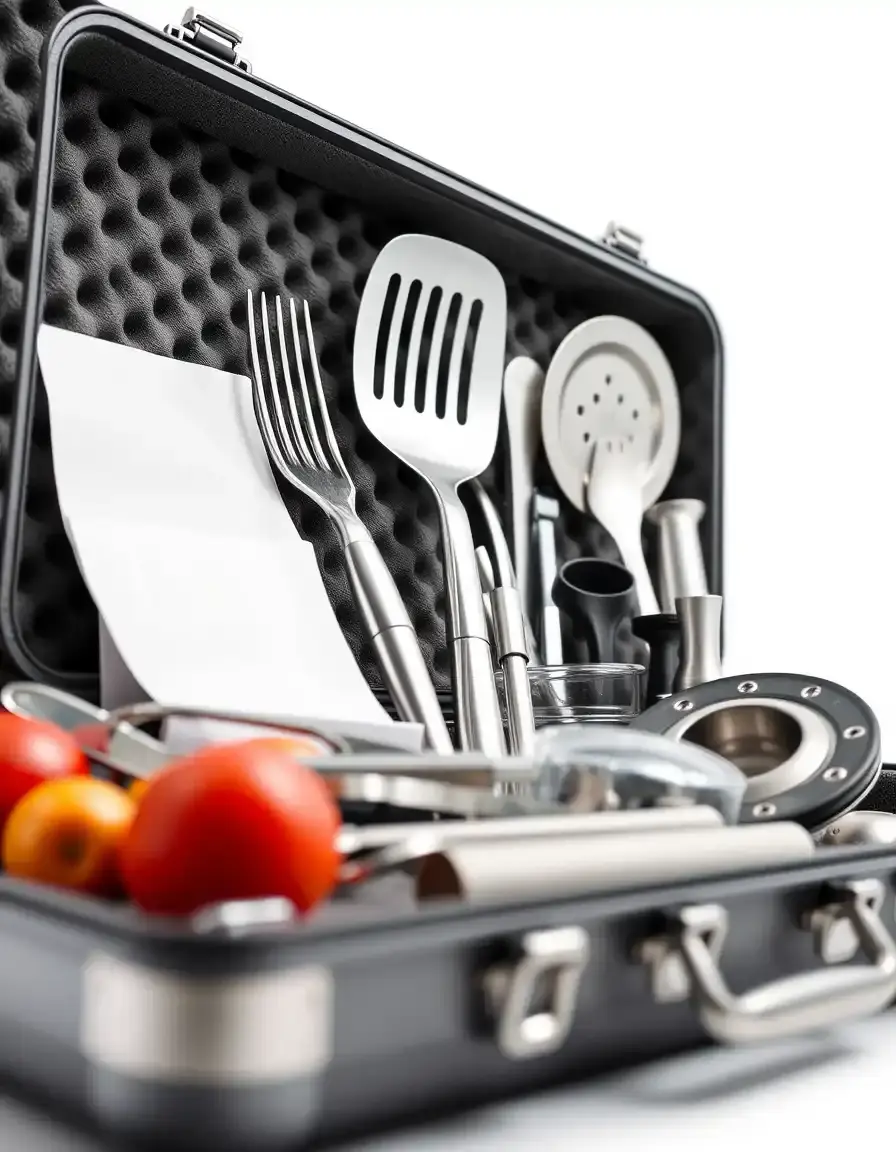 Set coltelli e strumenti professionali da chef in acciaio inox