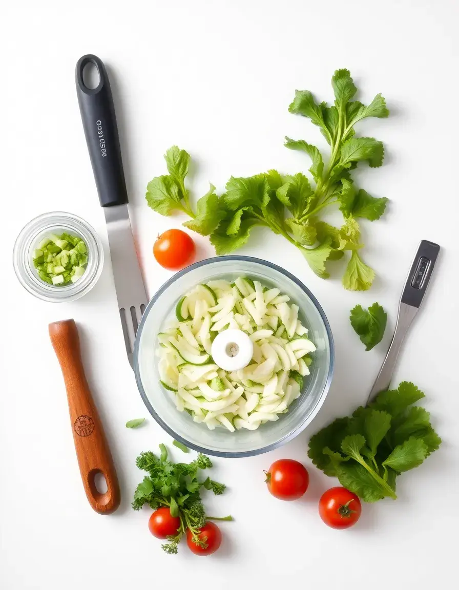 Kit per preparazione insalata con ciotola chopper e strumenti