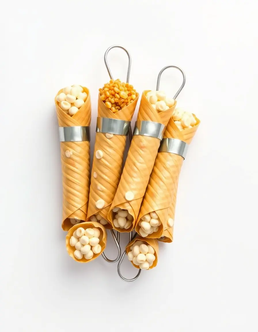 Tubi in metallo per friggere le scorze dei cannoli siciliani