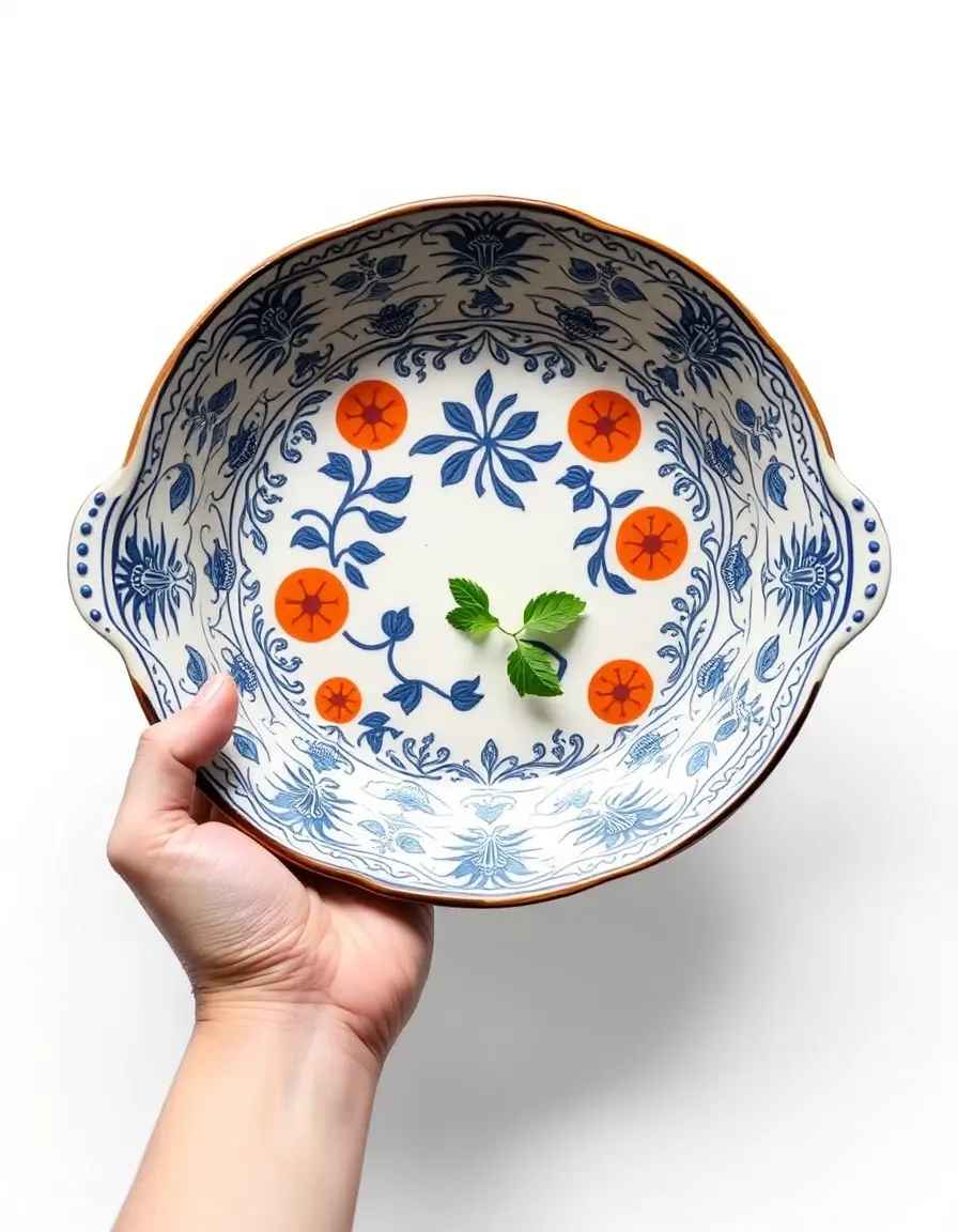 Piatto in ceramica decorata per servire la caponata siciliana