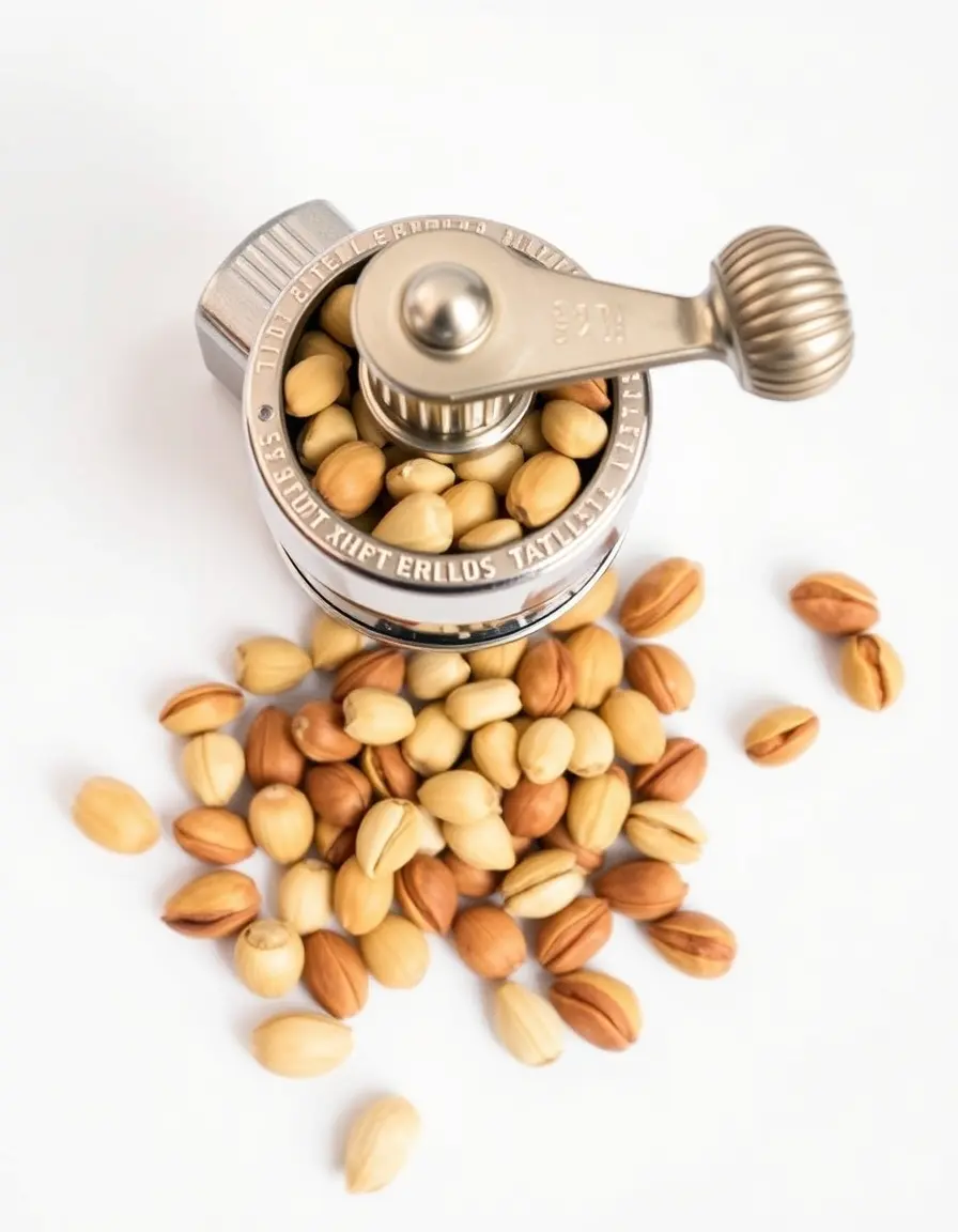Macina pistacchi manuale per granella fresca in cucina