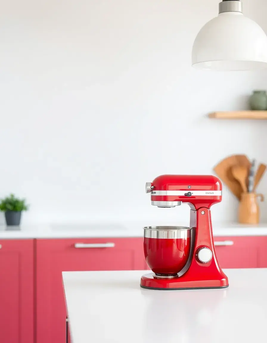Planimetria planetaria rossa Central Mixer su isola cucina
