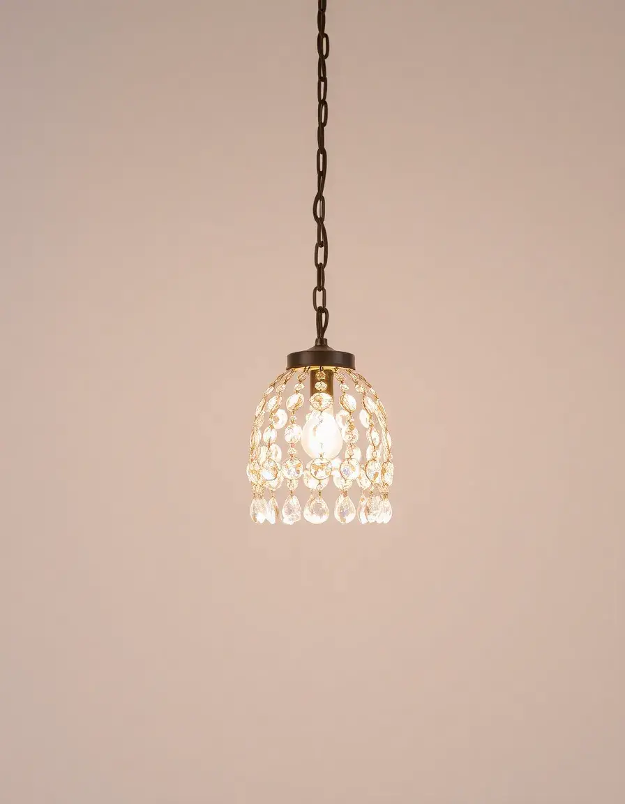 Piccolo lampadario a sospensione in cristallo scintillante