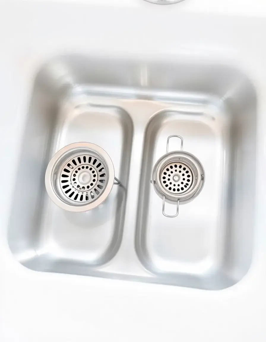 Set di filtri doppi in acciaio inox per lavelli cucina