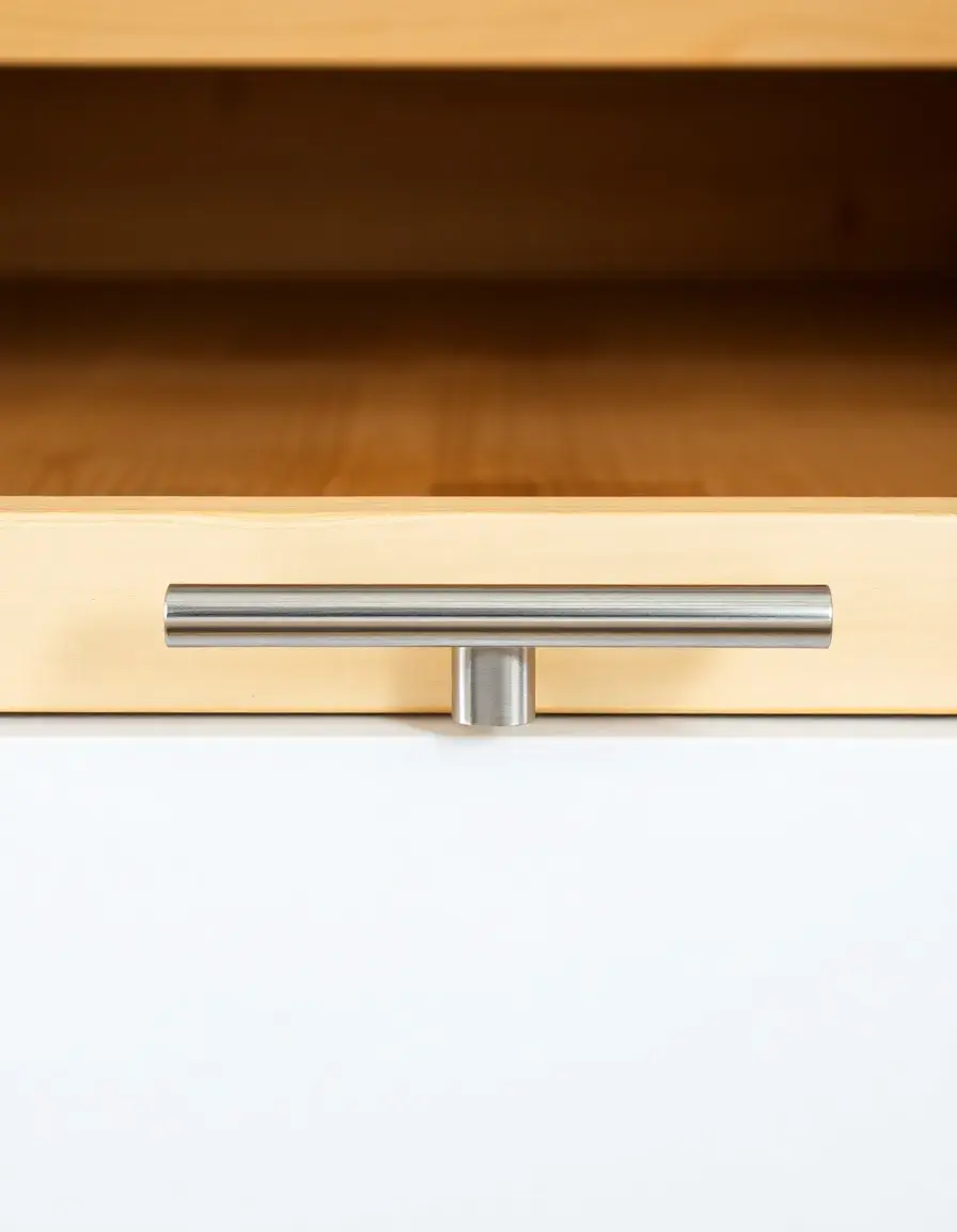 Maniglia a barra in acciaio inossidabile su cassetto bianco - Bar Handle