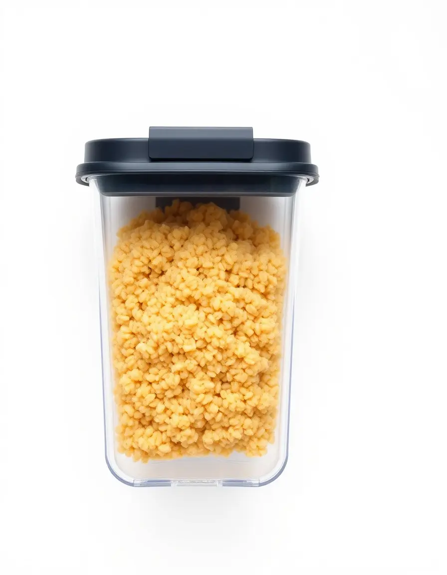 Contenitore ermetico per conservare la quinoa cotta