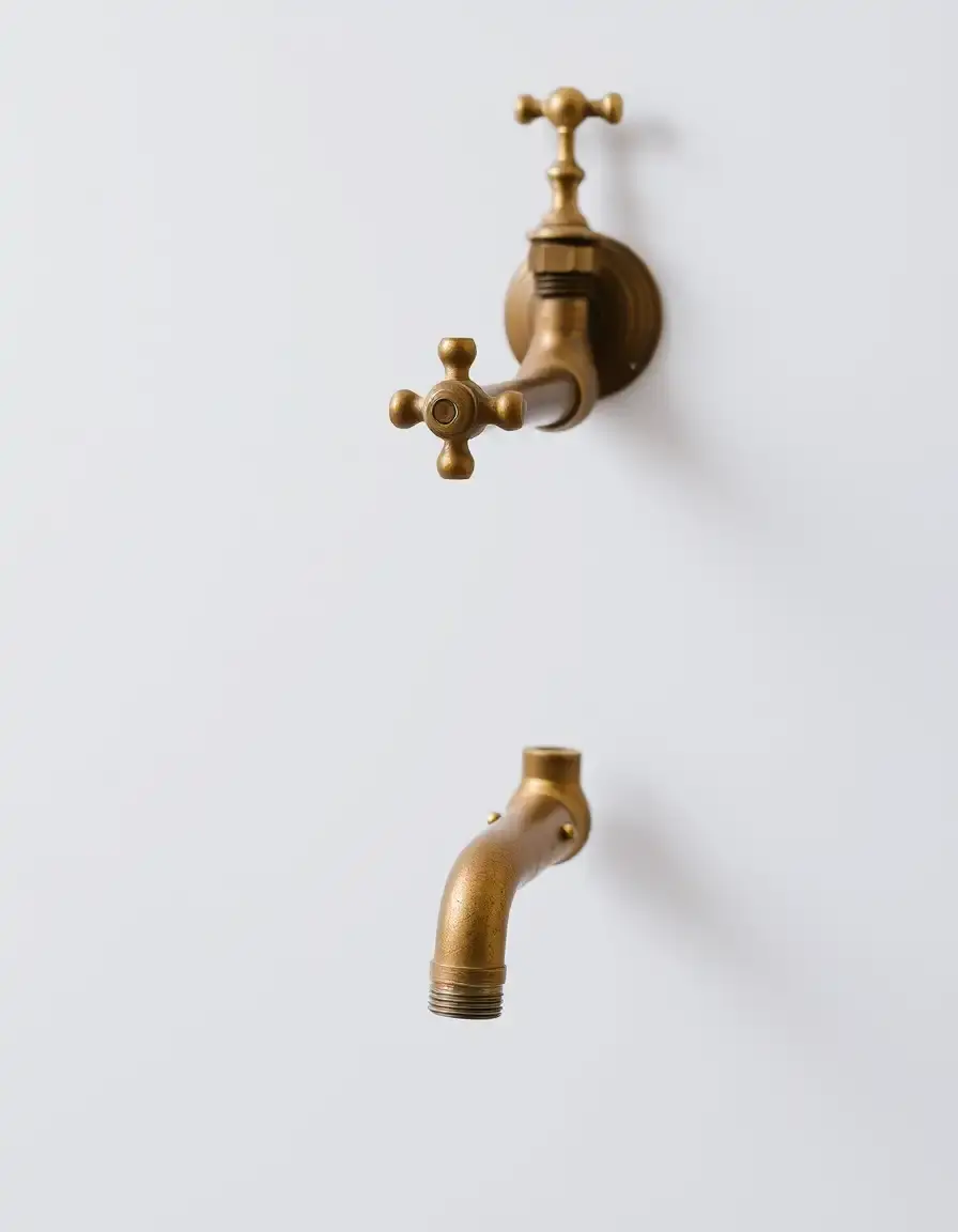 Rubinetto Wall Mount Tap in ottone stile industriale a parete