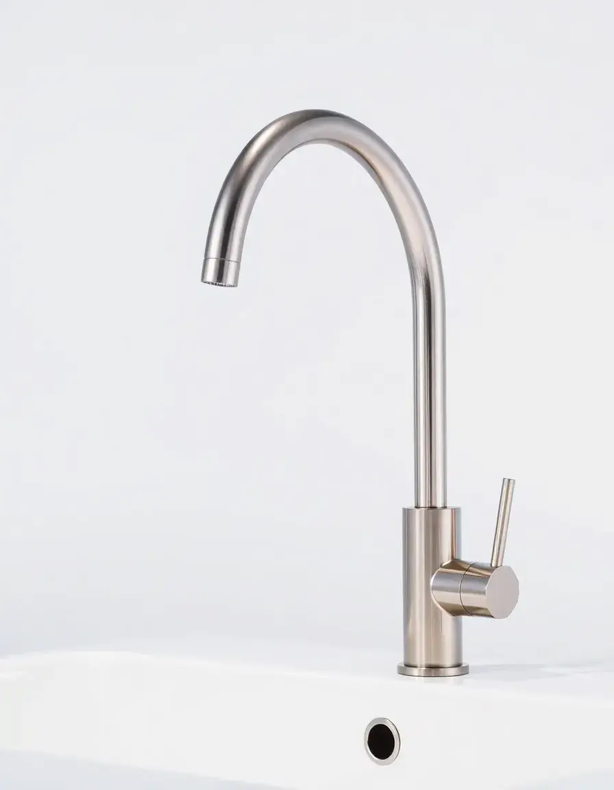Rubinetto High Arc Tap a collo di cigno in acciaio inox