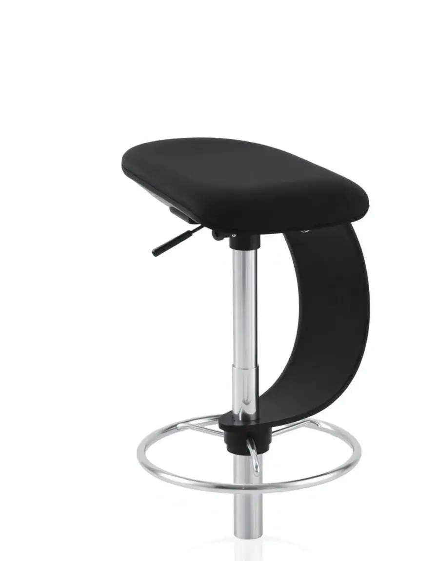 Ergonomic Kitchen Stool nero regolabile con base inox