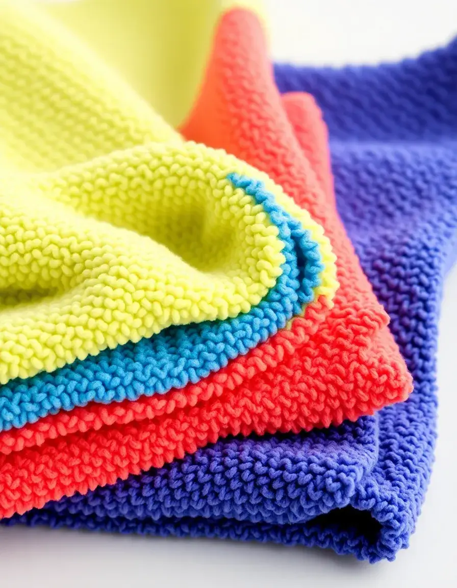 Set di panni in microfibra colorati per la pulizia dei pavimenti