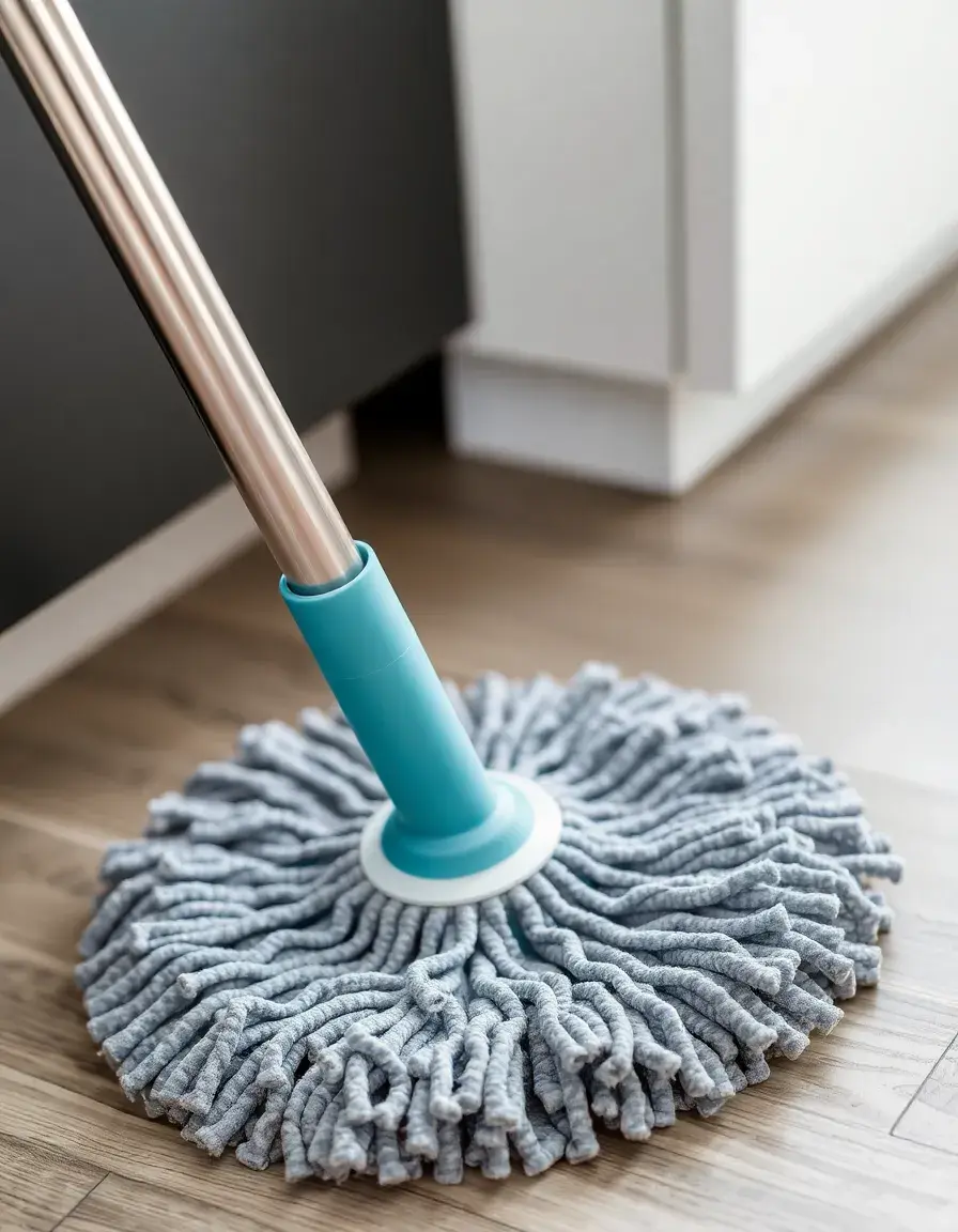 Mop per pavimenti con testa in microfibra e manico in alluminio